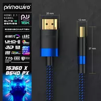 Hdmi 2.1 kabelis 1.5m - 16k@30hz, 8k@60hz, 4k@120hz, 48gbps