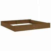 Medinė smėlio dėžė 160x160 cm, medaus spalvos; 2 sėdynės; be dugno; 2-8 metų vaikams