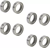 Tbest rc guoliai, 8 vienetai 10 x 15 x 4 mm metaliniai rutuliniai guoliai, skirti hpi wr8 b021 st/mt rc automobilių atsarginėms dalims (sidabriniai)