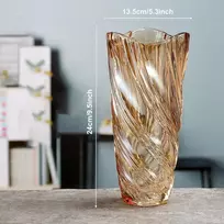 Duscdesp stiklinė vaza gėlėms, 24 cm krištolinė vaza, moderni stiklinė vaza, didelė, skandinaviško stiliaus aukštos vazos gėlėms, didelėms tulpių puokštėms, stiklinės vazos, dekoratyvinė dovana vestuvėms, stalo dekoracija, įkurtuvėms