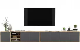 TV staliukas Pakabinama Tv spintelė Loft Komoda Grafit Mat 300 cm