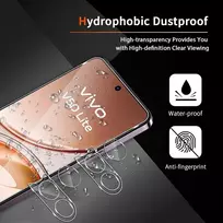 Liilaa Ekrano apsauga, skirta Vivo V50 Lite 4g/5g, grūdintas stiklas, 2 vnt. grūdinto stiklo apsauginė plėvelė su 2 kameros apsaugos dalimis, 9h ekrano apsauga, itin skaidrus apsauginis stiklas