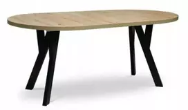 Ovalus išskleidžiamas stalas Erni Max 100/200 virtuvė svetainė ąžuolas craft auksinis didelis