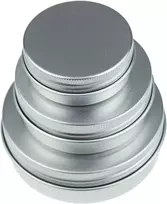 Ljy 36 vienetų apvalių aliumininių skardinių su užsukamais dangteliais metalinės dėžutės tuščios slydimo talpyklos, 118 ml 59 ml ir 29 ml mišrių dydžių