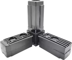 Design61 4x jungtis kvadratiniams vamzdžiams su išėjimo vamzdžio jungtimi 90° 25 x 1,5 mm su užapvalinta galvute