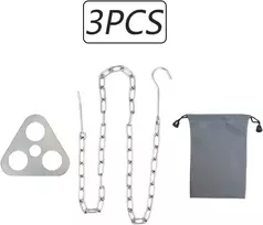 Pamtns trikojis laužo trikojis kepsninės priedai trikojis grilis nerūdijančio plieno trikojis ugnies dubeniui reguliuojama grandinė daugiafunkcinis žiedo kabliukas išgyvenimo reikmenys pasukamų grilių indams