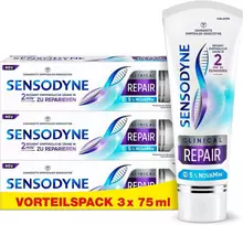 Sensodyne Clinical Repair dantų pasta jautriems dantims su 5% Novamin, ilgalaikiam palengvėjimui, 3 x 75 ml
