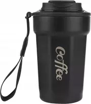 Izoliuotas kavos puodelis, 480 ml, nerūdijančio plieno, be Bpa, juodas