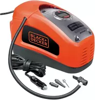 Juodas+decker Kompresorius Asi300 11 barų/160 Psi oro siurblys, skaitmeninis slėgio reguliavimas, kabelių skyriai, apšviesta skalė, 3 vožtuvų priedai, reguliavimo žiedas barų skaičiui, automatinis išjungimas