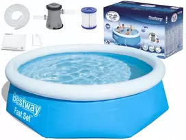 DIDELIS IŠPLEČIAMAS BASEINAS 244x66 cm BESTWAY SIURBLYS FILTRAS