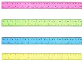 Rtrtgs 4 vnt. 30 cm plastikinė liniuotė, spalvinga permatoma liniuotė su centimetrais ir coliais mokyklai, biurui, namams