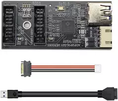 Cy Card vienos 19/20 kontaktų jungties į usb 3.0 19/20 kontaktų dvigubų prievadų female pcba tipo adapterio skirstytuvas hub 5gbps