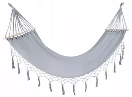 Carruzzo sodo hamakas dvivietis turistinis sūpynės Boho pilkas 100x200 cm 160 kg