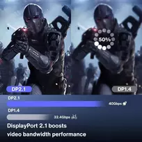 Displayport 1.4 Kabelis 1m, 8k@60hz, 4k@144hz, Juodas