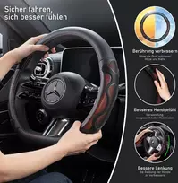 Yamlten silikoninės odos sujungimo automobilio vairo užvalkalas, neslystantis, laidus orui, apsaugantis nuo karščio automobilio vairo užvalkalas, 38 cm / 14,96 colio sportinio vairo apsauga, D formos universalus, oranžinis