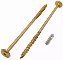 (10 vnt. pakuotė) galvanizuoto plieno 10,0 x 220 mm geltoni medvaržčiai torx galvute plokščia galvute medvaržčiai dalinis sriegis (10, 10,0 x 220 mm)