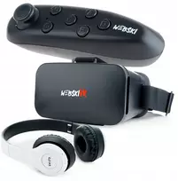 Webski Vr 360 Vr akiniai 3d telefonui su Bt valdikliu ir ausinėmis