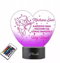 Plexido Dovana Valentino dienai Širdis Su Palinkėjimu Mylimajai Led Statulėlė Lempa