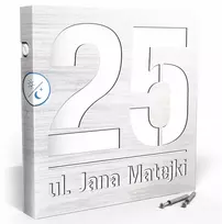 Apšviestas namo numeris Led adresinė lentelė 30x30 cm sutemų jutiklis