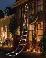 Milfech led santa claus kopėčių girlianda 3 m rgb led kalėdinis apšvietimas, 8 režimų kalėdinės dekoracijos lemputės langams, sodui, namams