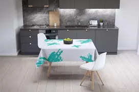 Le Jardin du Lin virtuvinis dekoratyvinis staltiesė turkio spalvos balta 140 x 140 cm - sukurta ir pagaminta Turkijoje