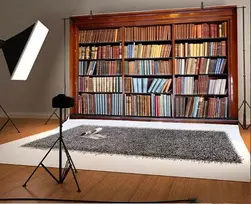 Renaiss 1.5 x 1 m retro bibliotekos knygų spintos fonas fotografijai vintažinių knygų krūva klasikinių knygų fonas studentų vaikų suaugusiųjų portretų fotografavimo foto studijos rekvizitai
