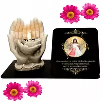 Febreze Led žvakė statulėlė kapinėms amžina lemputė Jėzus rankos graviruotas