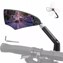 Kairysis dviračio veidrodėlis hd, antirefleksinis stiklas reguliuojamas 20-23cm 360°