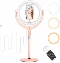 Led žiedinė lempa su stovu asmenukėms ir makiažui