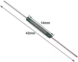 Qitindasen Premium Mka-14103 At10-15 stiklinis vamzdelinis reed jungiklis, 2 x 14 mm kontaktinis magnetinis reed jungiklis, magnetinės indukcijos jungiklis, reed kontaktinis uždarytuvas (n/o) magnetinio valdymo jungiklis, 40 vnt. pakuotė
