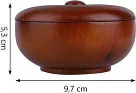 Jenngaoo medinis skutimosi dubuo, skutimosi putų dubuo su dangteliu - vyriškas skutimosi dubuo dovanai - 9.7 cm x 5.3 cm