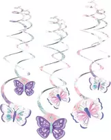 Amscan 9909728 dekoratyvinės spiralės flutter, 61 cm, drugeliai, gimtadienis, pakabinama dekoracija