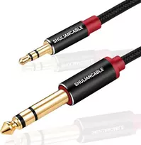 Shuliancable 3.5 mm į 6.35 mm jack audio kabelis, male to male stereo audio aux kabelis gitarai, mikšeriui, mikrofonui, įrašymo įrenginiui, nešiojamam kompiuteriui, stiprintuvui ir kt. (1 m)