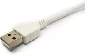 System-s Usb 2.0 kabelis 3m Type A Male į Mini B Male kampinis adapteris, baltas
