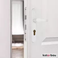Kotarbau® Durų rankena 72 mm Dešinė Kairė profilio cilindrui Balta Durų furnitūra Durų rankena Durų rankenų komplektas Kambario durų skląstis Aliuminis
