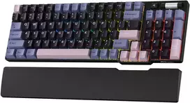 Rk royal kludge rk96 rgb limited ed, 90% 96 klavišų belaidė trijų režimų bt5.0/2.4g/usb-c hot-swap mechaninė klaviatūra su riešo atrama, programinės įrangos palaikymas, taktiliniai jungikliai, qwerty