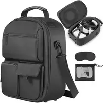 Foregoer dėklas Meta Quest 3/oculus Quest 2/vision Pro įrenginiams, kietas kelioninis krepšys, suderinamas su Meta Oculus Quest 2 ausinėmis, Quest Pro ir priedais, Vr „viskas viename“ žaidimų ausinėmis, juodas