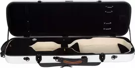 M-case smuiko dėklas Fiberglass Oblong 4/4, baltas - juodas