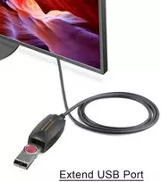 Cablecreation Gold (ilgas 16 pėdų) itin spartus Usb 2.0 aktyvusis ilgintuvas, Usb 2.0 ilgiklis Usb A-male į A-female kabelis, 5 m/16 pėdų, juodas