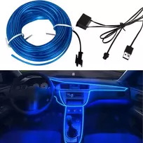 5m Led juosta automobiliui, mėlyna, 5v Usb, salono apšvietimas