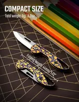 Keyunity Kk05 mažas titano sulankstomas peilis, mini Edc peilis su integruota raktų skylute, lengvas raktų pakabuko peilis stovyklavimui (ti29p)