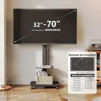 Laikiklis Fitueyes tt206505gb tv staliukas su ratukais / pasukamas / reguliuojamo aukščio / 32–65 colių led lcd / plazminis