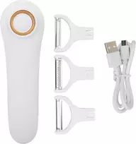 Elektrinis bulvių skutiklis 3 elektrinis skutiklis rankinis Usb šparagų skutiklis įkraunamas vaisių ir daržovių skutiklis su 3 galvutėmis, skirtas daugiafunkciniam elektriniam skutikliui namuose