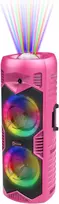 Kompiuterio kolonėlės Let's Go Party 5150 bluetooth muzikos grotuvas: ultimate rožinė vakarėlių dėžė su 200 w 6 colių dvigubais garsiakalbiais - nešiojamas karaoke garsiakalbis su belaidžiu mikrofonu, 5 val. grojimo laikas, nuotolinio valdymo pultas ir šviesų šou