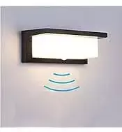 Elitlife sieninis šviestuvas vidaus/lauko - 18 W Led sieninė lempa su judesio davikliu, atspari vandeniui Ip65 Led sieninė lempa vidaus/lauko naudojimui sodui, koridoriui, takui, verandai, šilta balta šviesa
