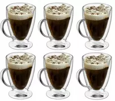 Terminiai puodeliai 300 ml, 6 vnt. su rankenėle kavai, arbatai