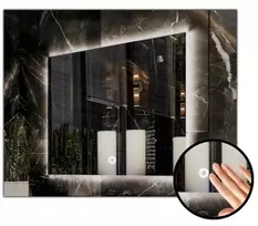 Led apšviestas veidrodis 100x75 atsparus vandeniui ip65 su jutikliniu jungikliu