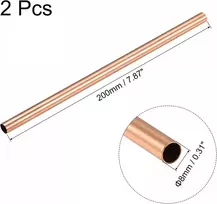 Ventiliatorius Sourcing map varinis apvalus vamzdis 8 mm išorinis skersmuo 0,25 mm sienelės storis 200 mm ilgio vamzdis, 2 vnt.