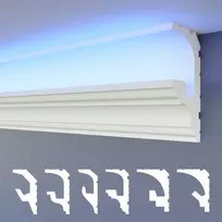Heximo Led 2in1 lubų apdailos juosta apšvietimo profilis - 1,7m Hled-6