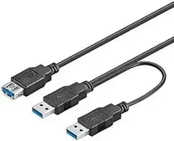Premiumcord Usb 3.0 Y tipo laidas, 0.3m, juodas